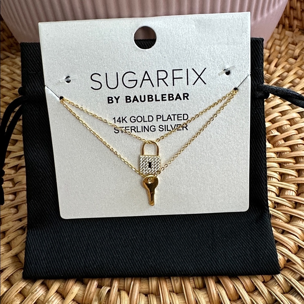 Sugarfix by Baublebar Locket and Key Delicate Layered  14K gold Necklace - Picture 6 of 7